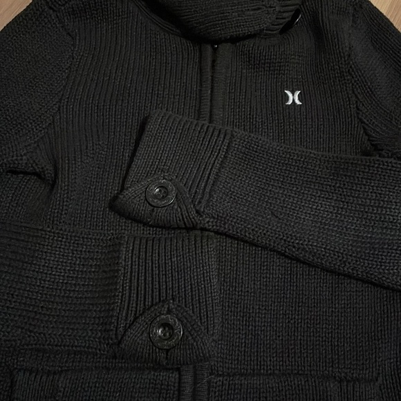 Hurley Knit Zipup Hoodie Sweater -Black - Picture 3 of 16